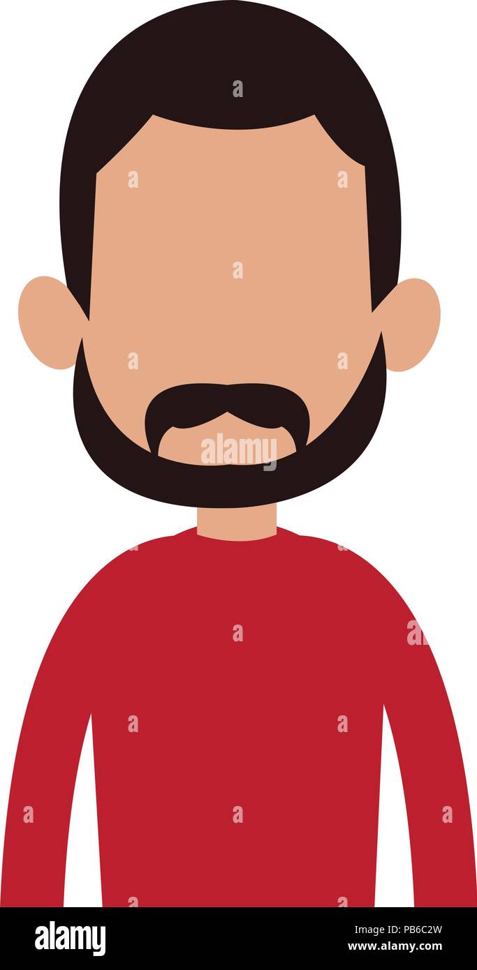 Young man avatar with beard and casual clothes vector illustration ...