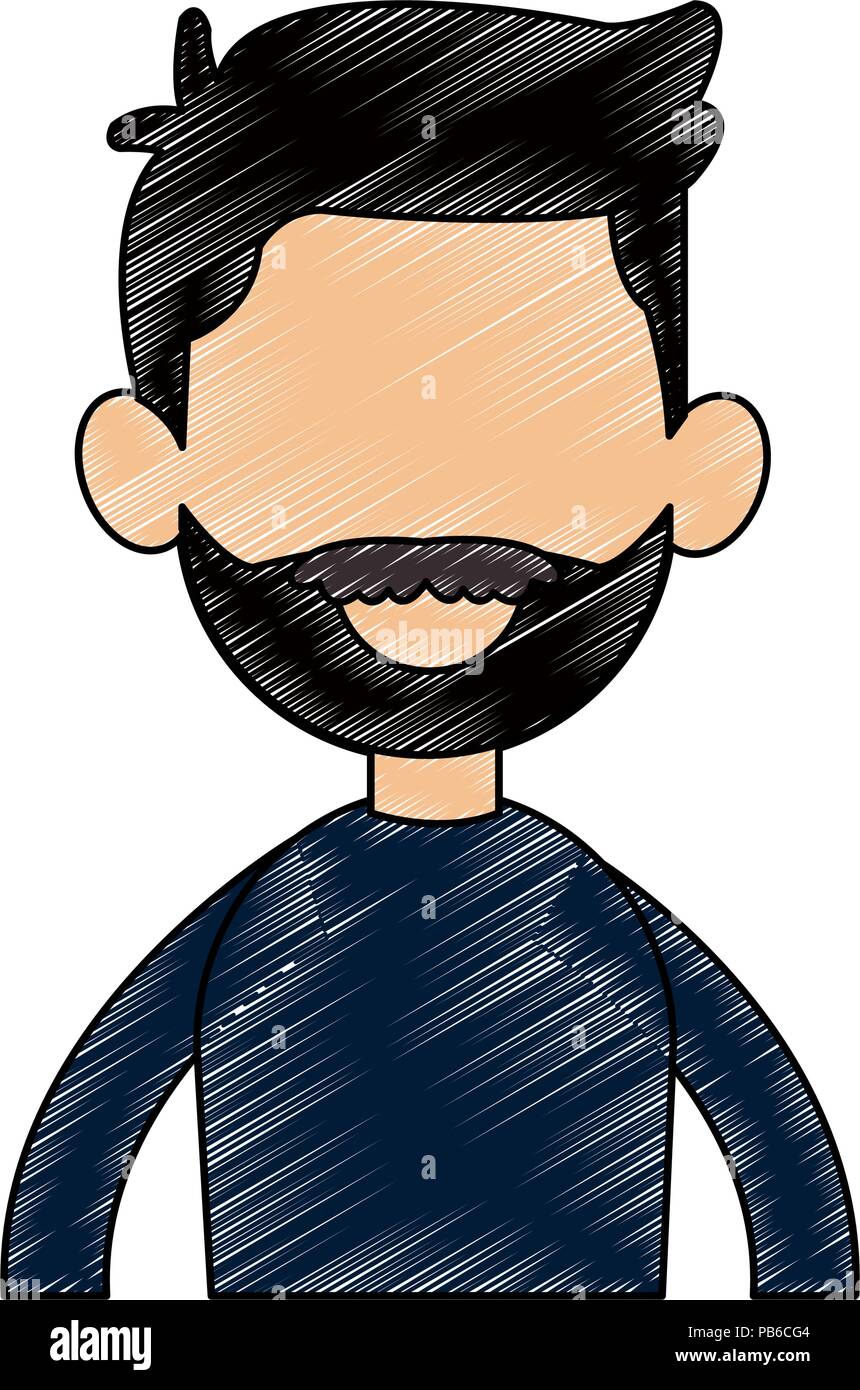 Young man avatar with beard and casual clothes vector illustration ...