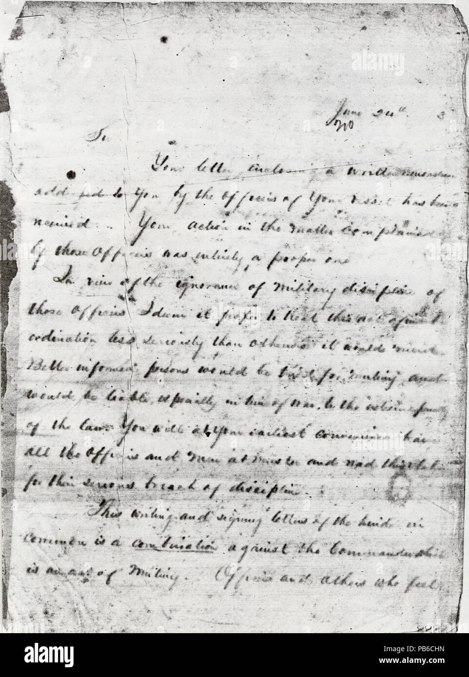 1189 Photocopy of letter from (Seth Ledyard Phelps ), June 24, 1863 Stock Photo