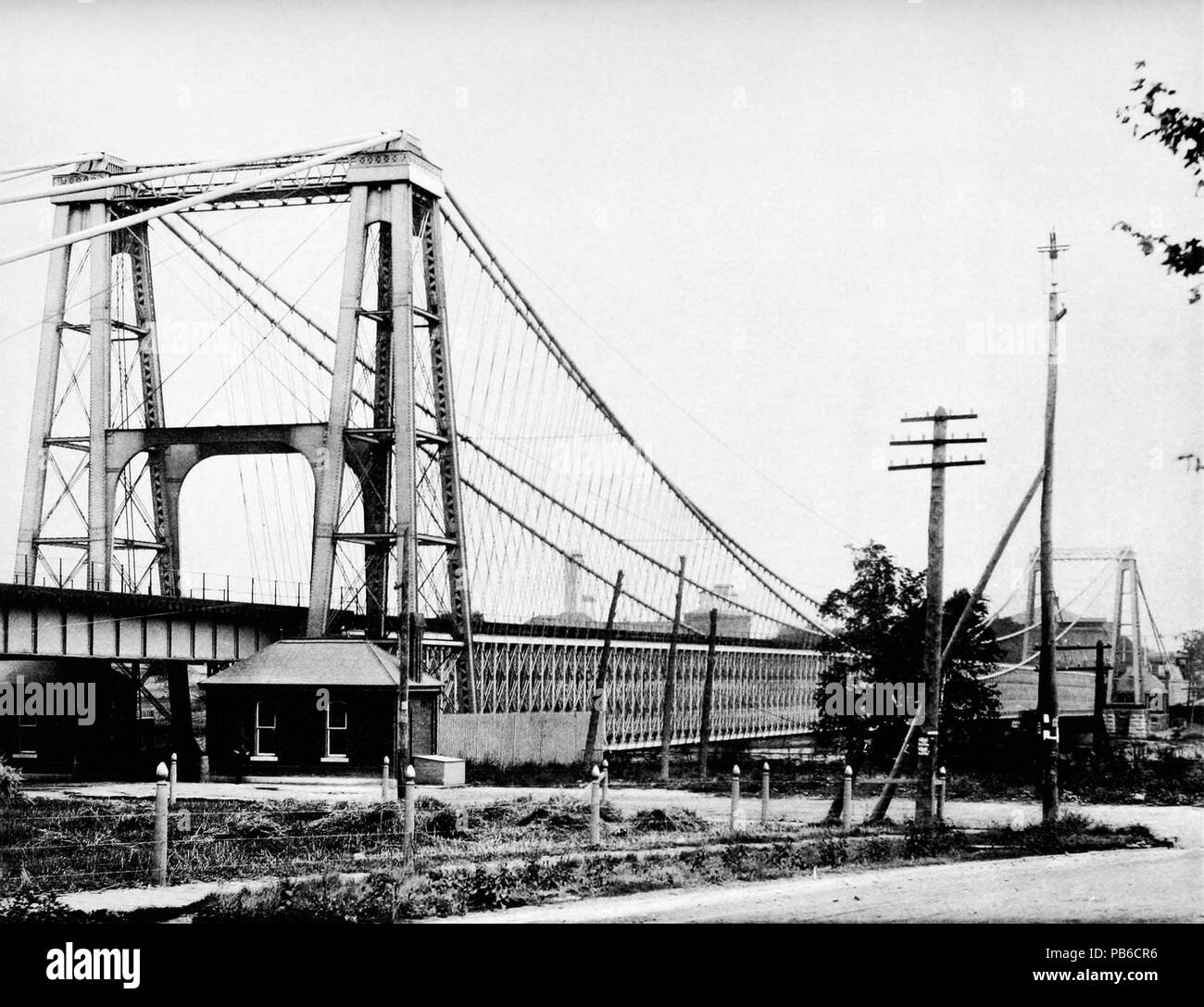 Rebuilt suspension bridge Black and White Stock Photos & Images - Alamy