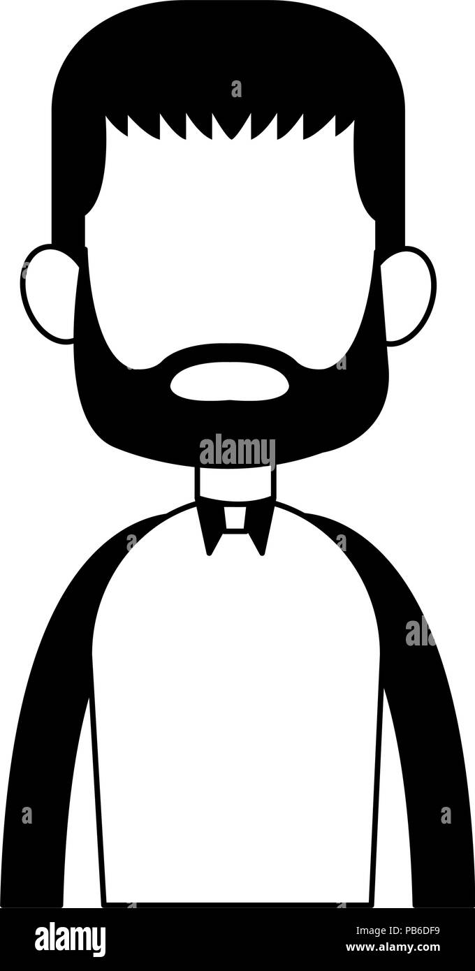 Young man avatar with beard and casual clothes vector illustration ...