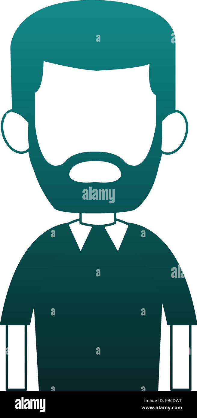 Young man avatar with beard and casual clothes vector illustration ...