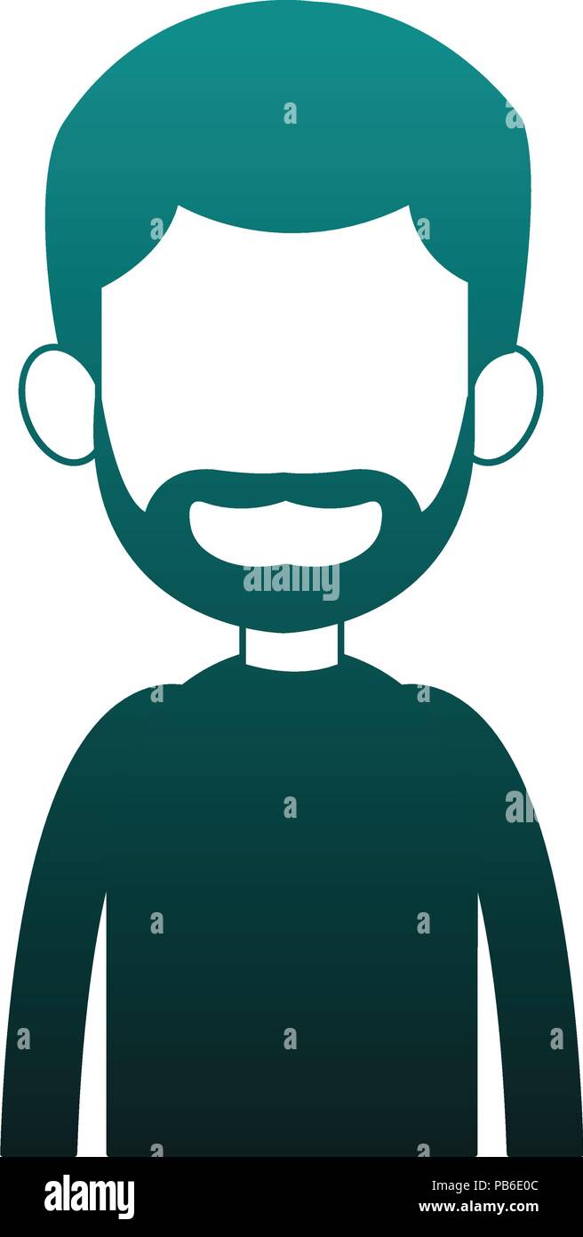 Young man avatar with beard and casual clothes vector illustration ...