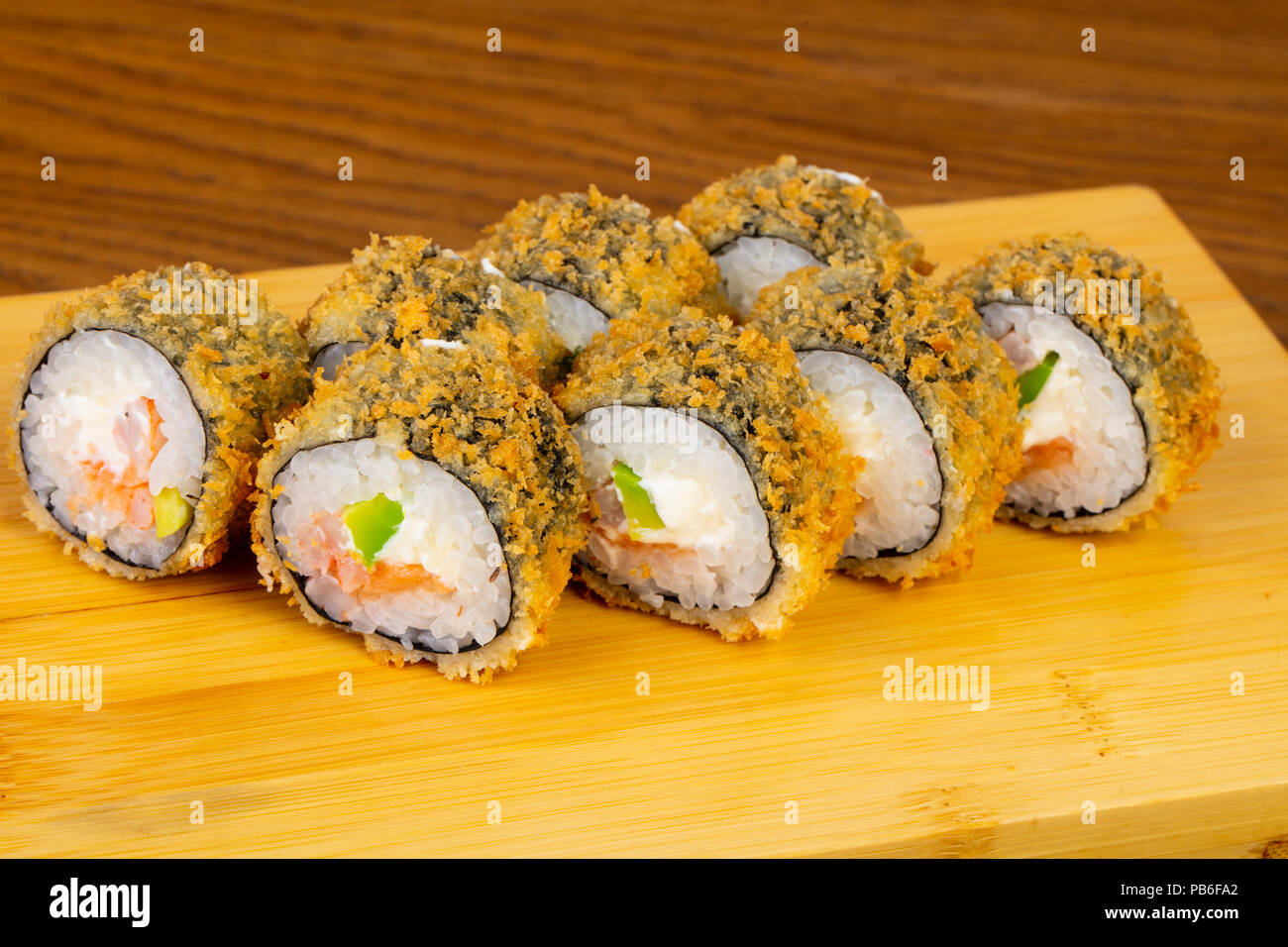 Delicious fried tempura rolls with prawn Stock Photo Alamy