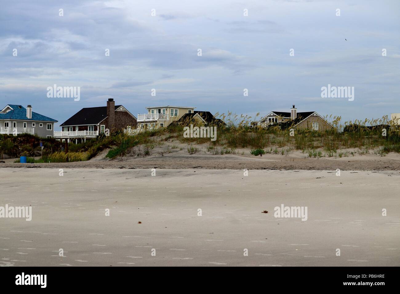 Houses on a beach in North Carolina Stock Photo Alamy