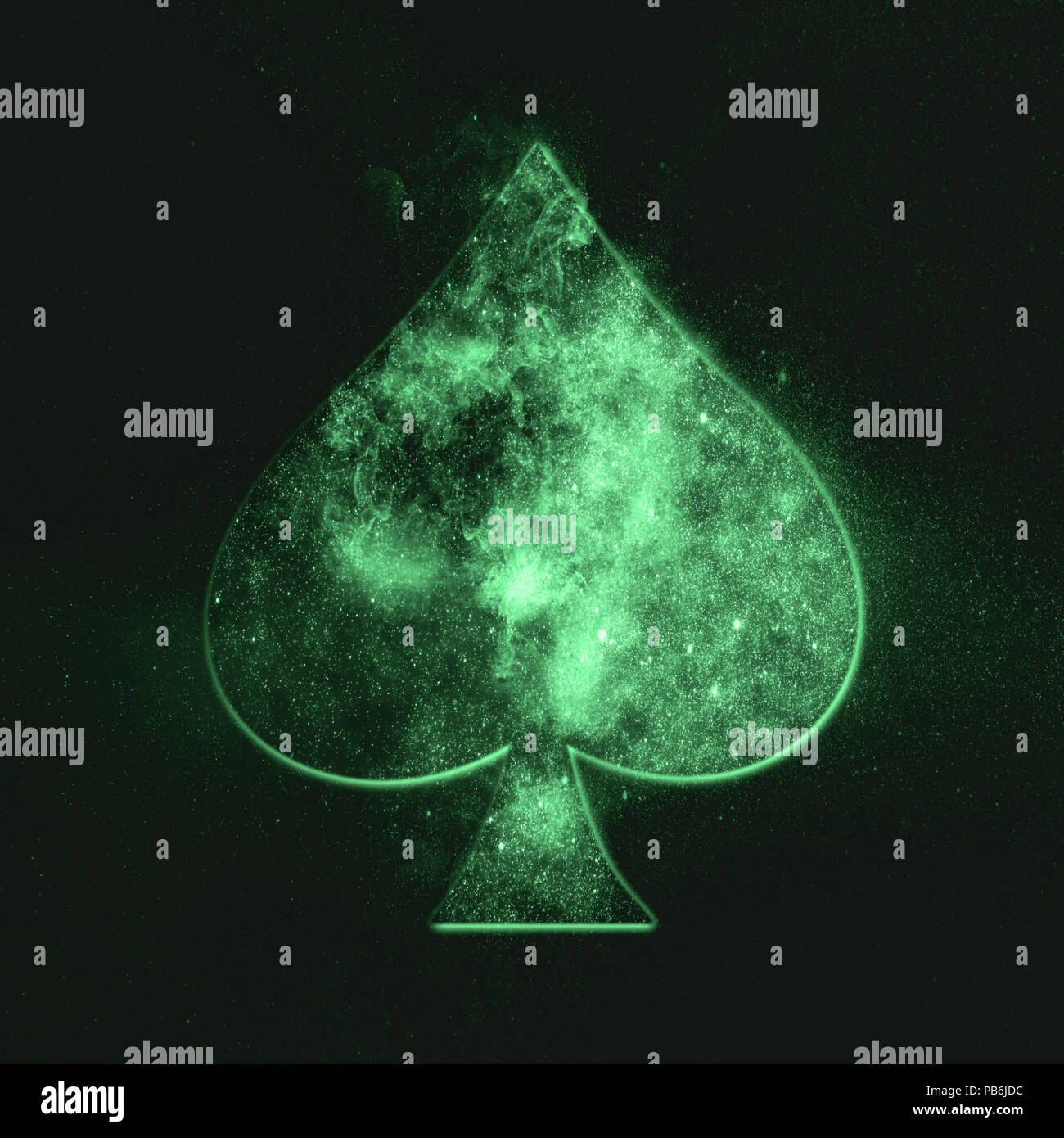 Spade symbol. Playing card. Green symbol Stock Photo Alamy