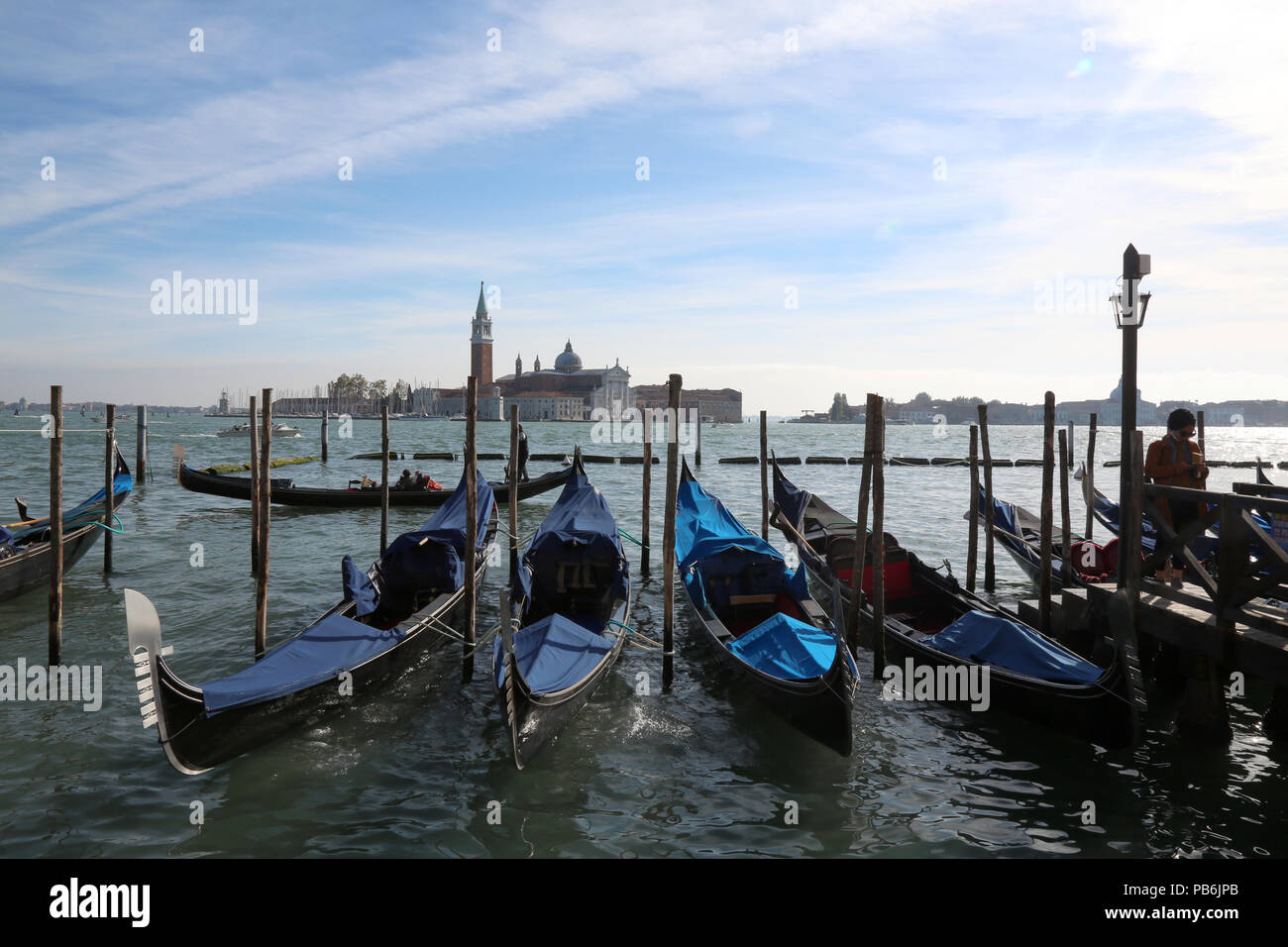 Gondolas in Venice Stock Photo