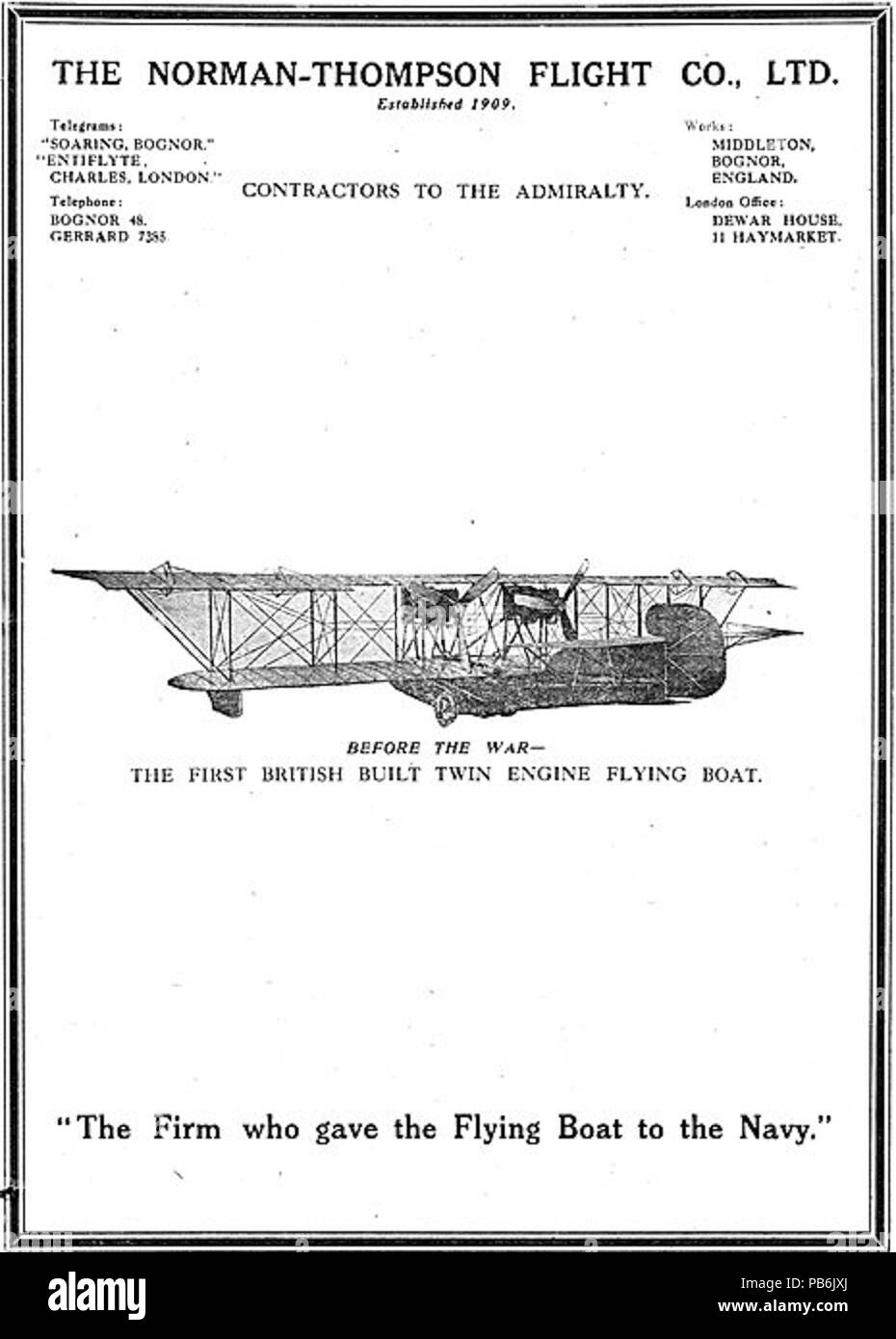 1116 Norman Thompson Flight Company advertisement 1917 (2 Stock Photo