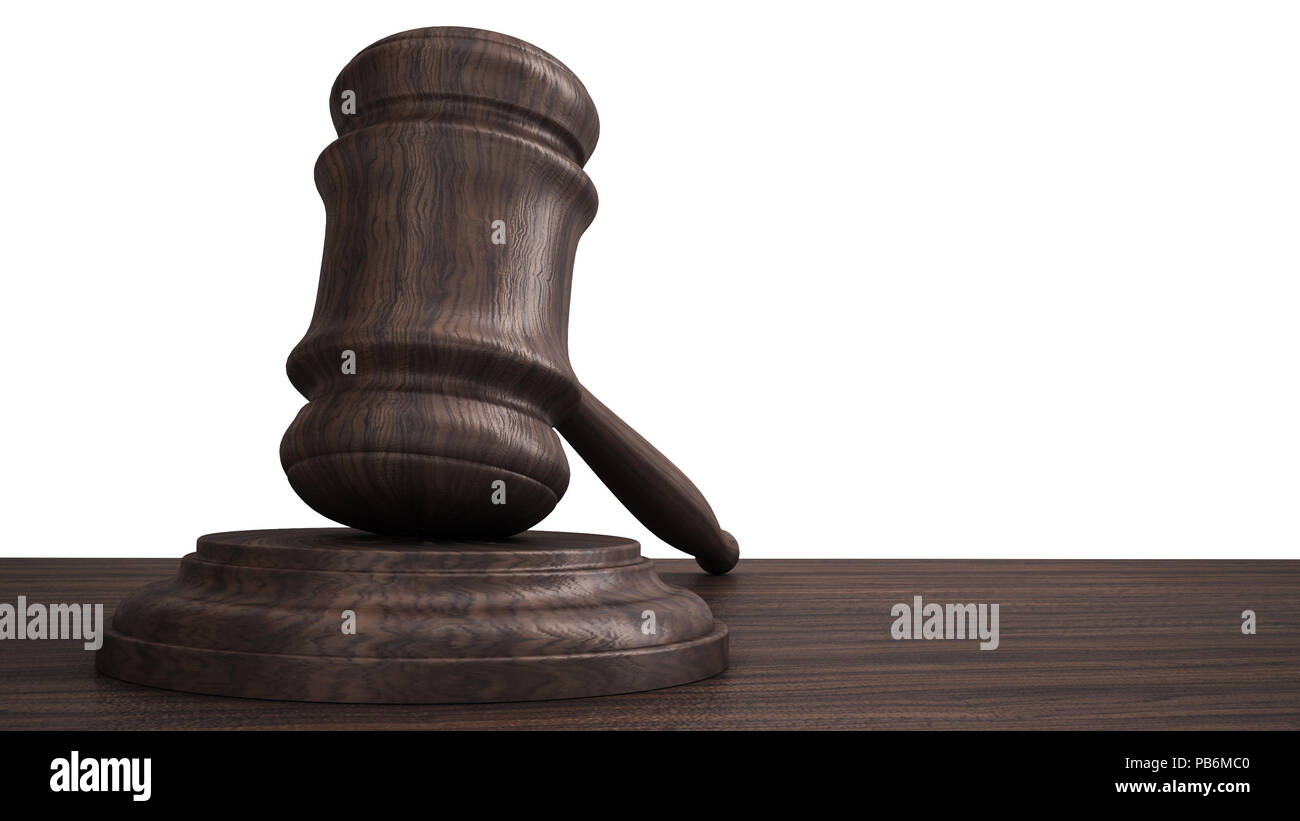Judges gavel isolated on white Stock Photo