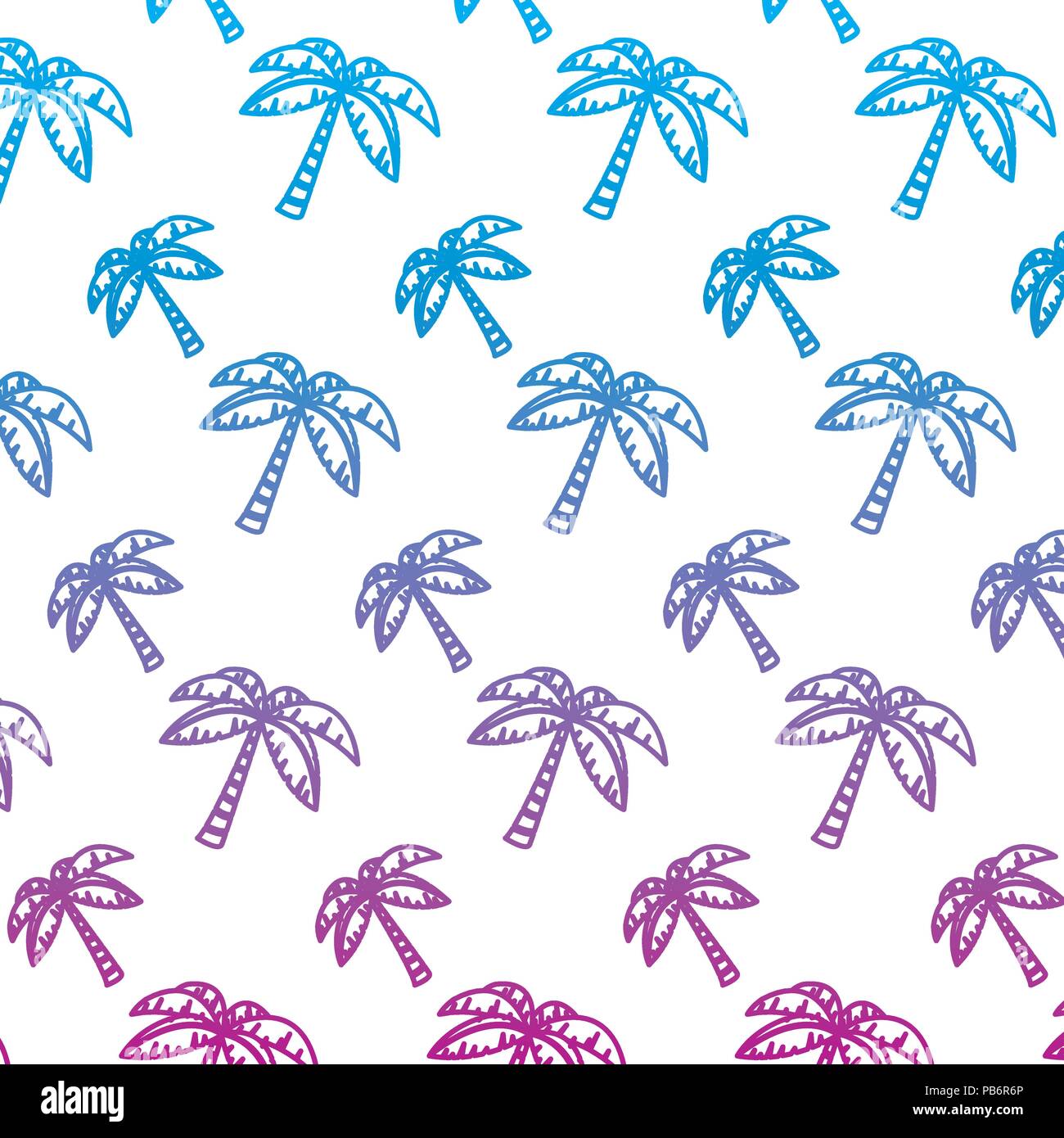 degraded line tropical palm tree leaves background Stock Vector