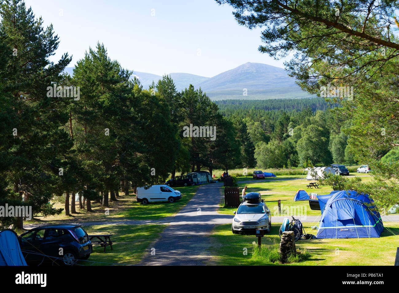 Camping at Glenmore campsite,Glenmore Forest,Glenmore, Cairngorms,Near Aviemore, Scotland, UK