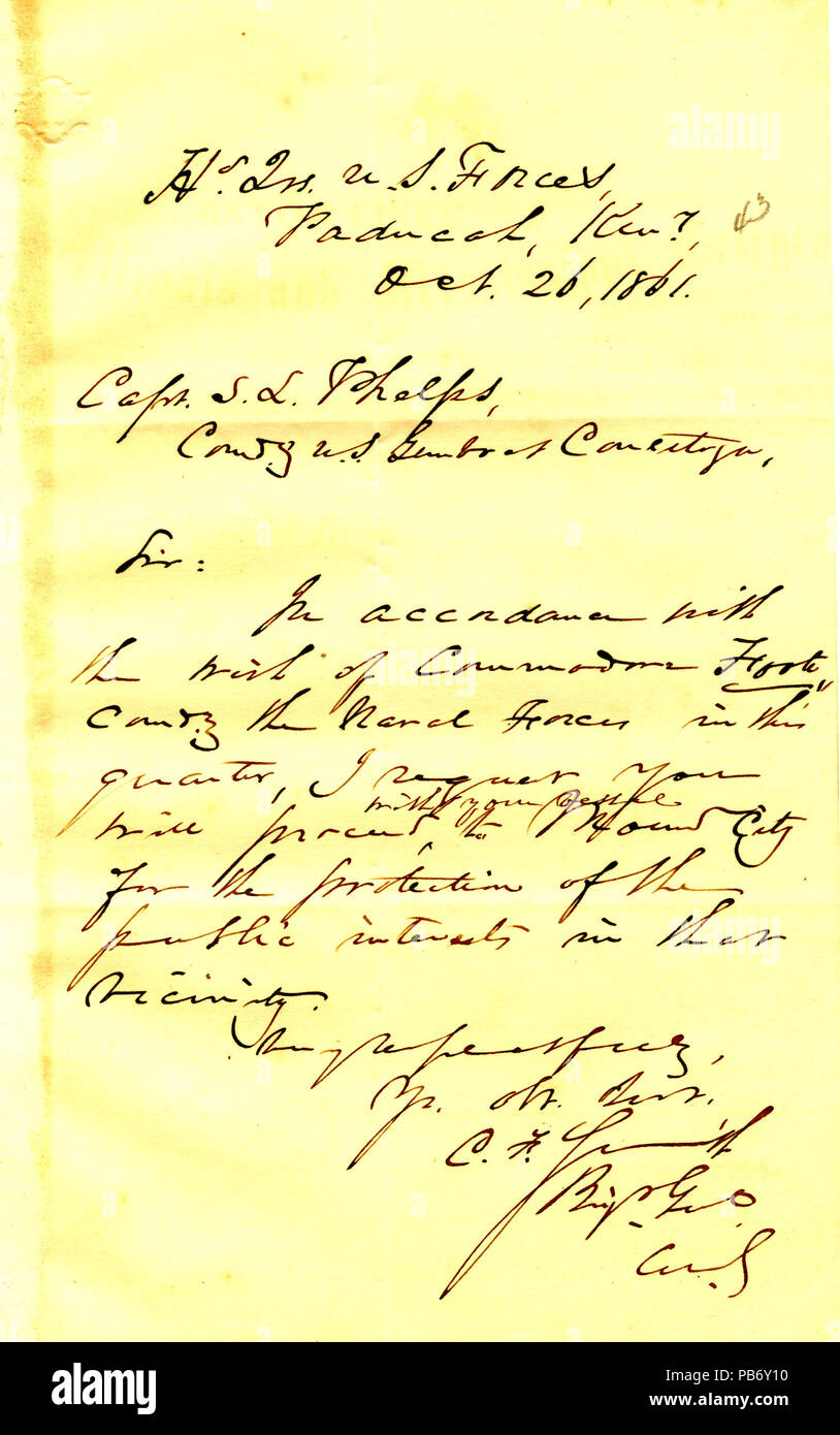 899 Letter from C. F. Smith, Paducah, Kentucky, to Seth Ledyard Phelps