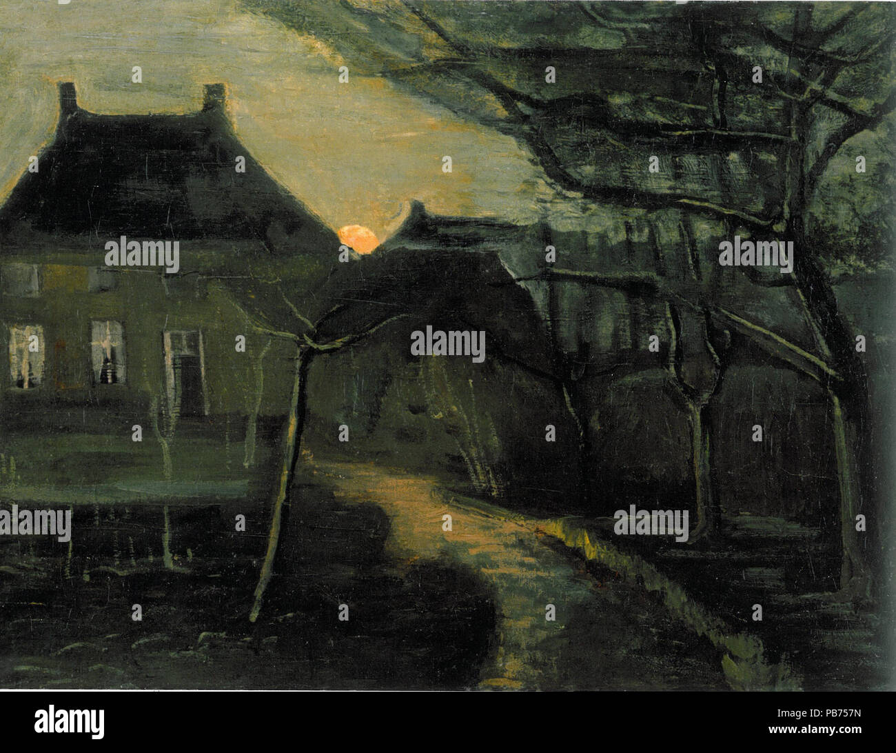 1664 The Parsonage at Nuenen at Dusk, Seen from the Back by Vincent van Gogh Stock Photo