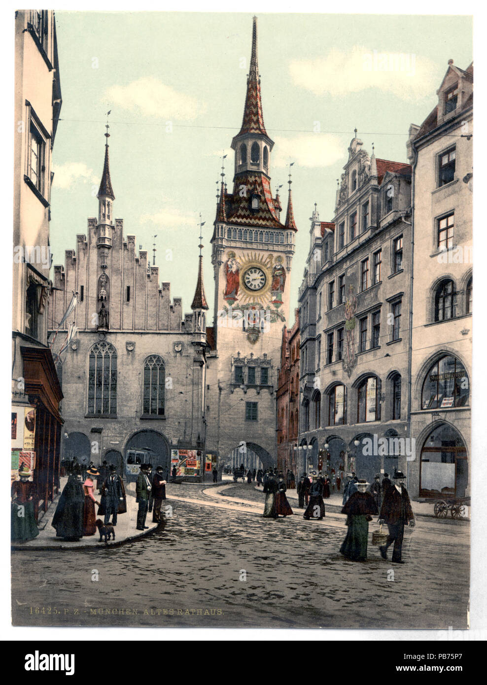 München Altes Rathhaus von N, 1890-1905 1079 München A Rathaus Stock Photo