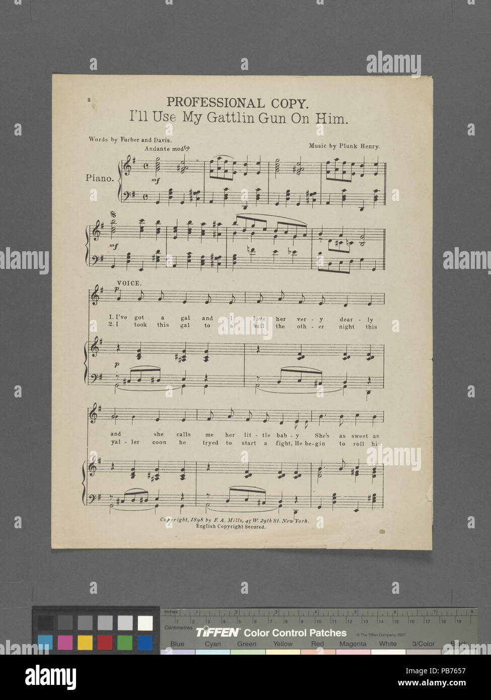 784 I'll use my Gattlin gun on him (NYPL Hades-609943-1255714) Stock Photo
