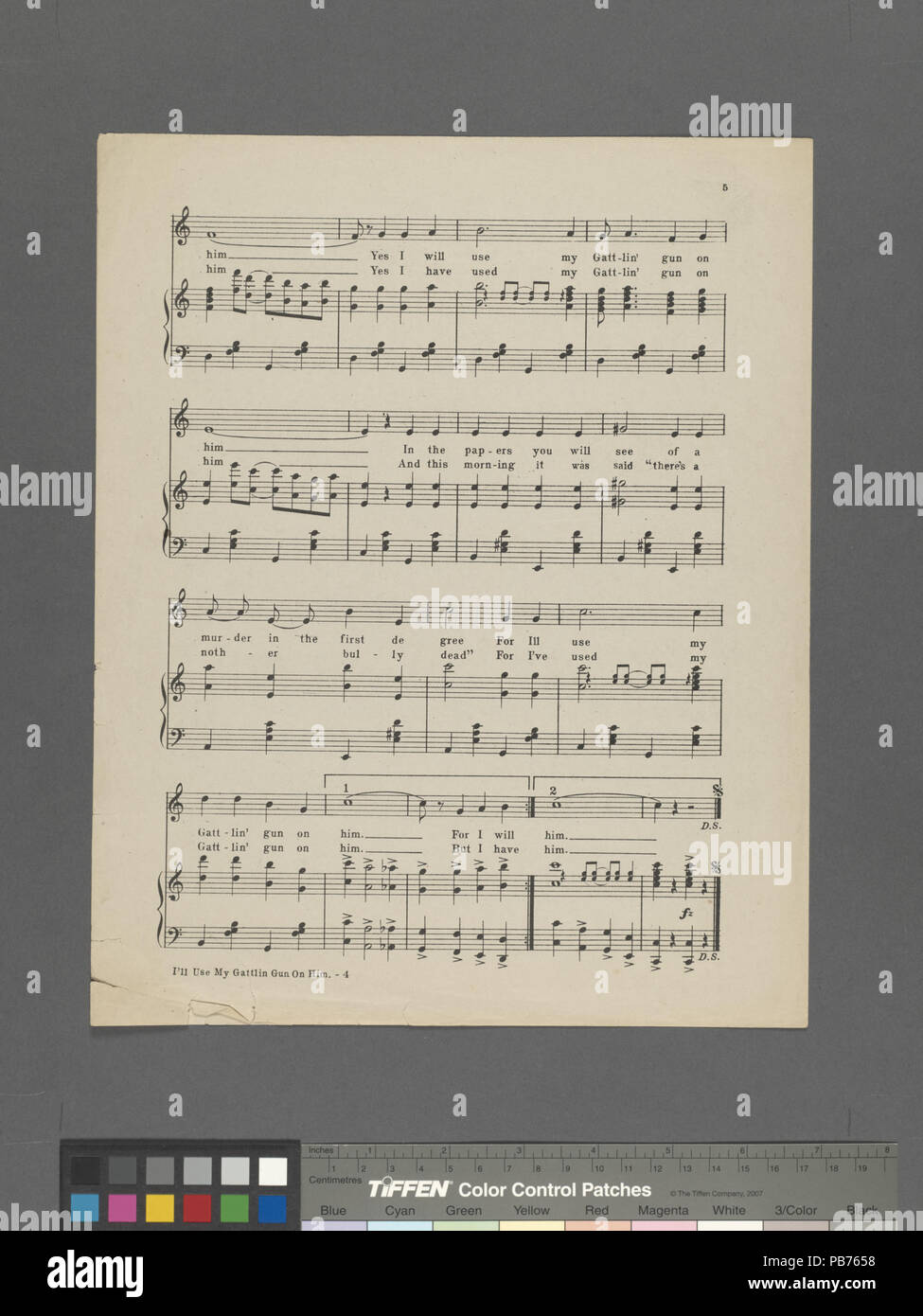 784 I'll use my Gattlin gun on him (NYPL Hades-609943-1802333) Stock Photo