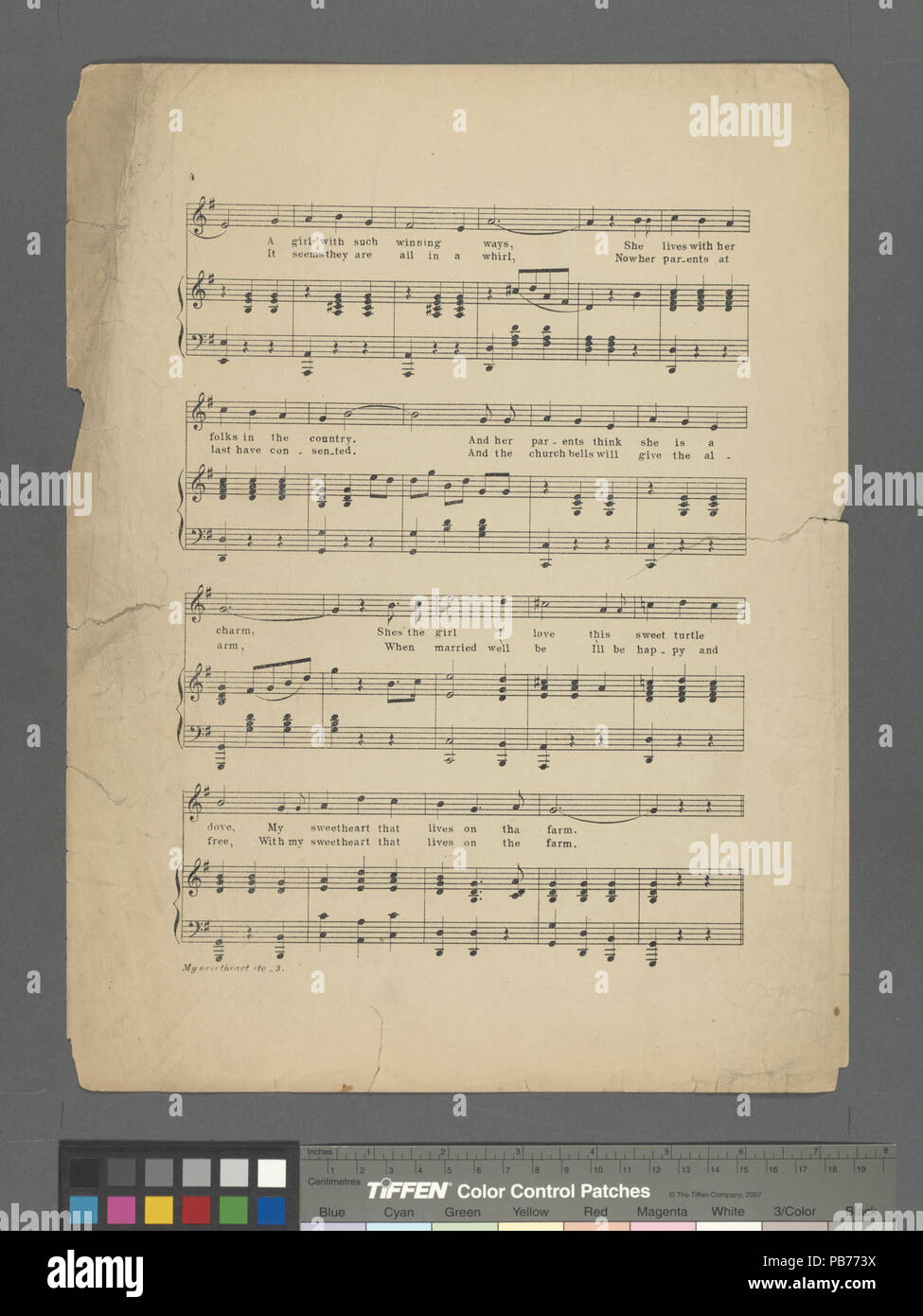 1077 My sweetheart that lives on the farm (NYPL Hades-610280-1808071) Stock Photo