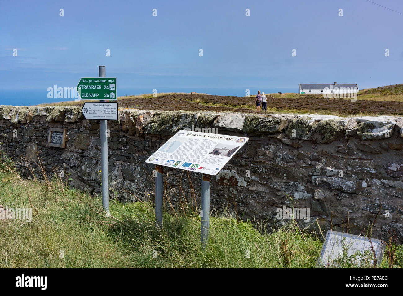 Sign post for Southern Upland Way long distance footpath. Port Patrick. Scotland Stock Photo