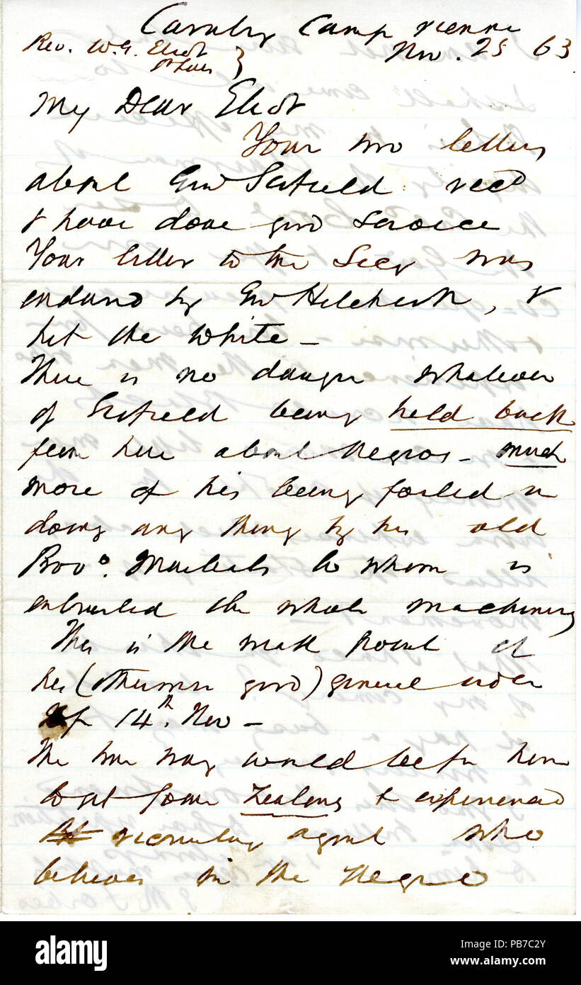 909 Letter signed J.M. Forbes to W.G. Eliot, November 25, 1863 Stock ...