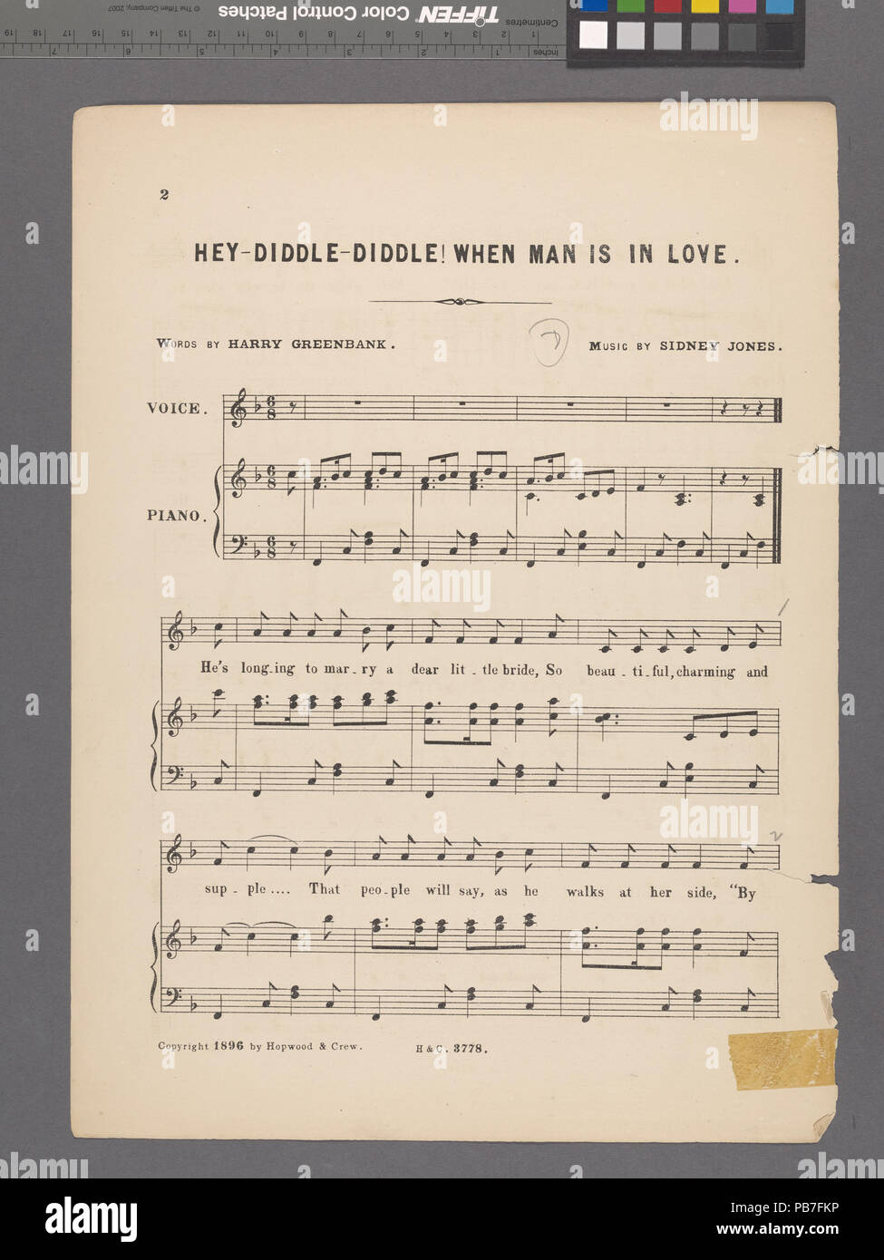 757 Hey-diddle-diddle! When man is in love (NYPL Hades-464103-1708171) Stock Photo