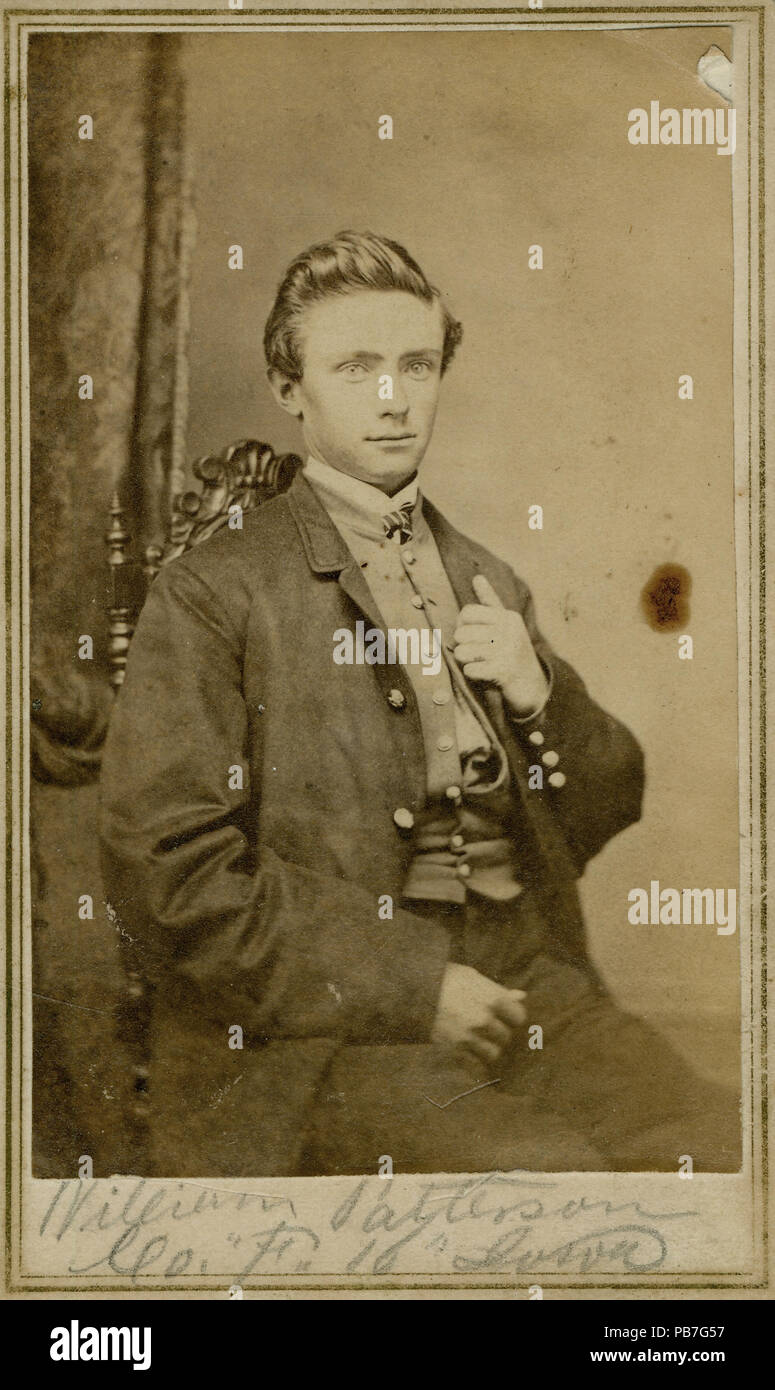 1858 William Patterson, Private, Company F, 16th Iowa Volunteer Regiment (Union) Stock Photo