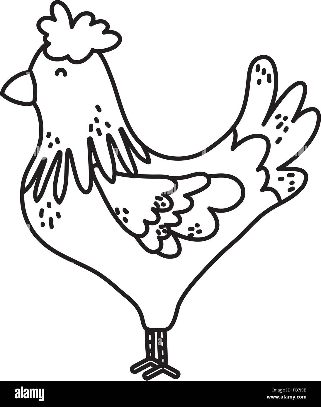 line cute rooster farm animal icon Stock Vector Image & Art Alamy