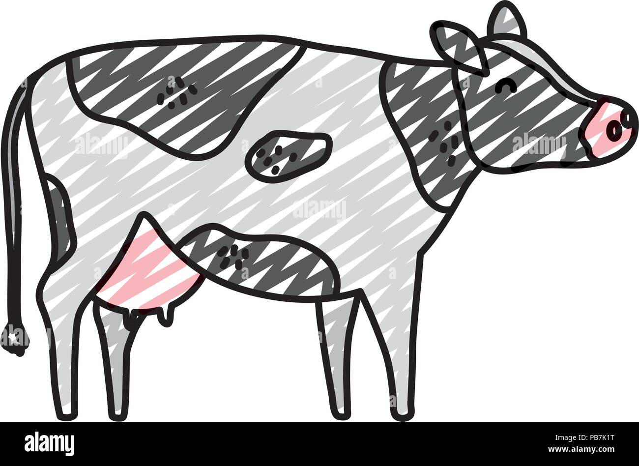 doodle cute cow farm animal icon Stock Vector Image & Art - Alamy