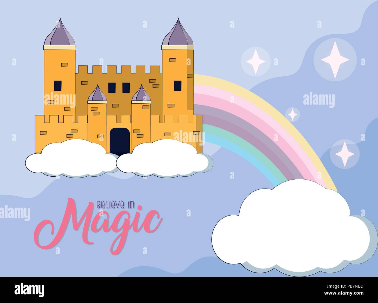 Magic castle cartoon Stock Vector