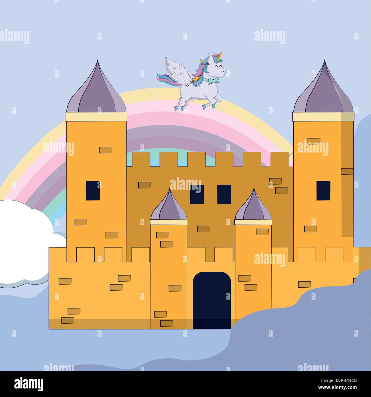 Magic castle cartoon Stock Vector