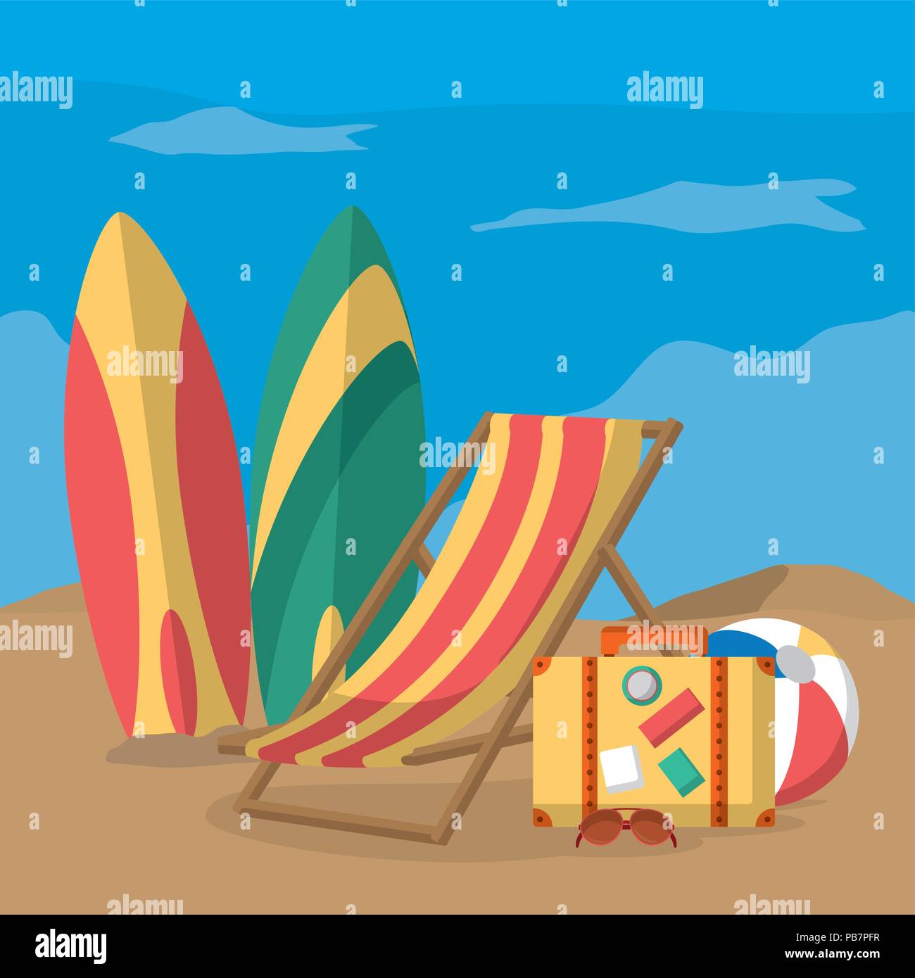 Beach and summer Stock Vector Image & Art - Alamy