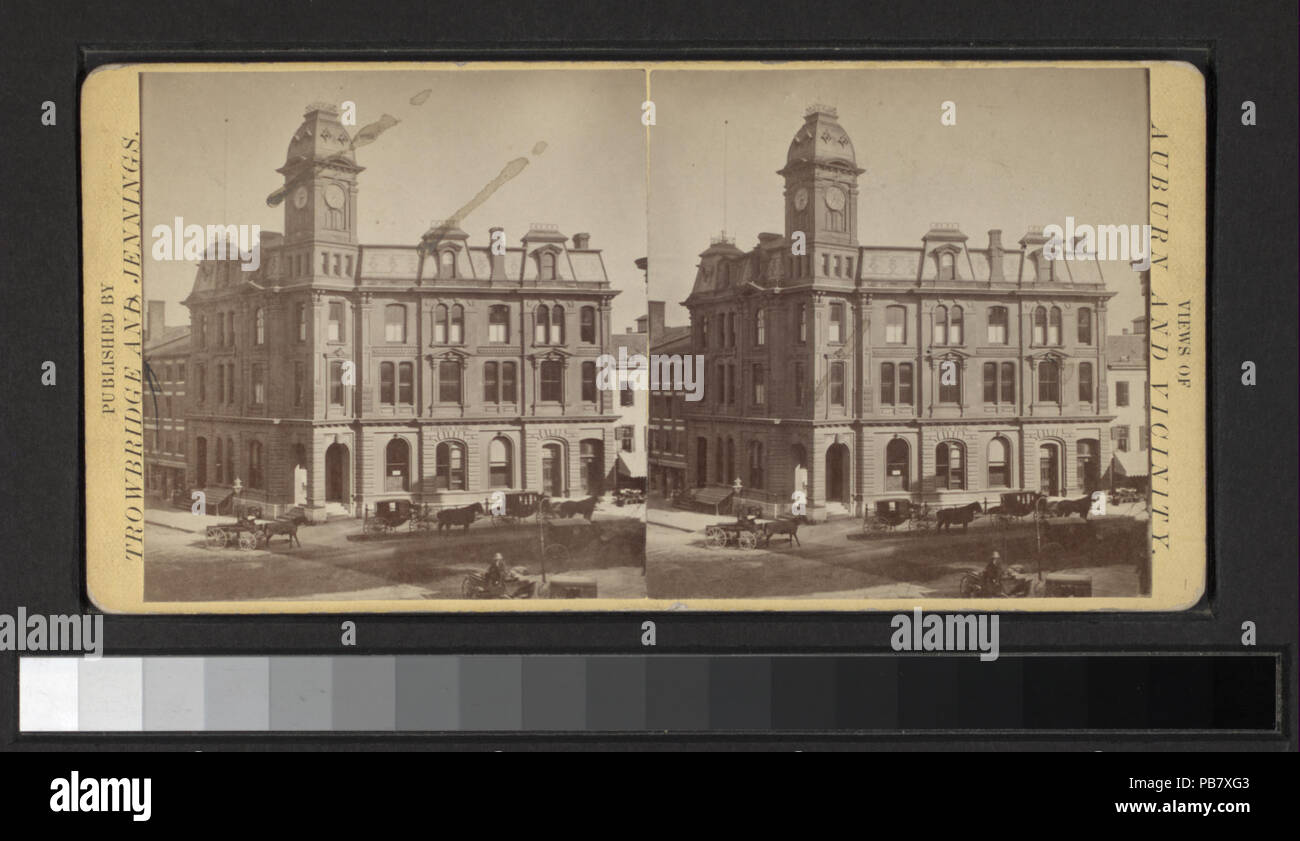 1809 View of a bank building with clock tower (NYPL b11708217-G91F092 ...