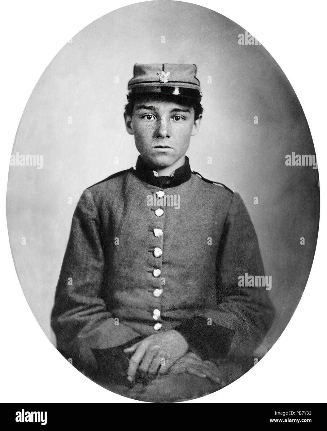 . English: Portrait of Pvt. Edwin Francis Jemison, 2nd Louisiana Infantry Regiment. He served in the Peninsula campaign under General J.B. Magruder and was killed in the battle of Malvern Hill, July, 1862. between 1860 and 1862 1228 Private Edwin Francis Jemison Stock Photo