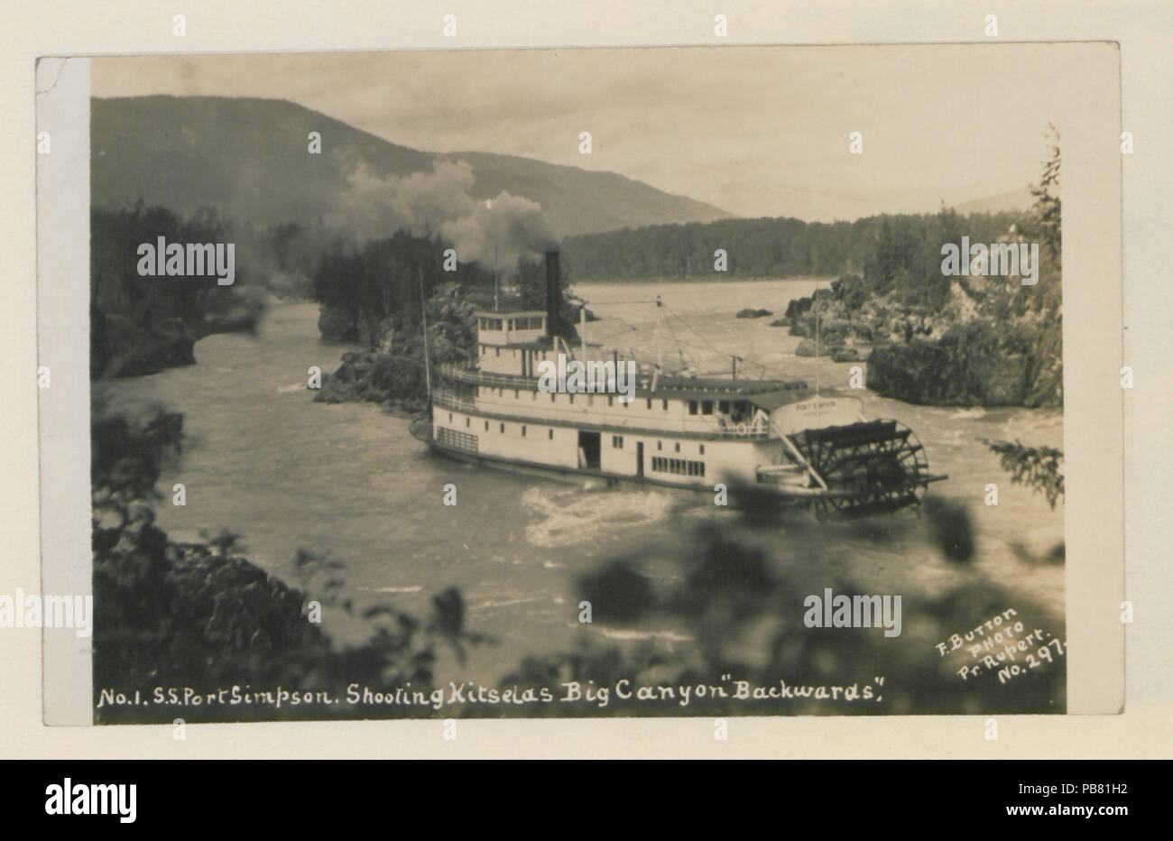 1104 No 291 The SS Inlander lining in the Big Canyon, Kitselas, British Columbia No 2 (HS85-10-25537) original Stock Photo