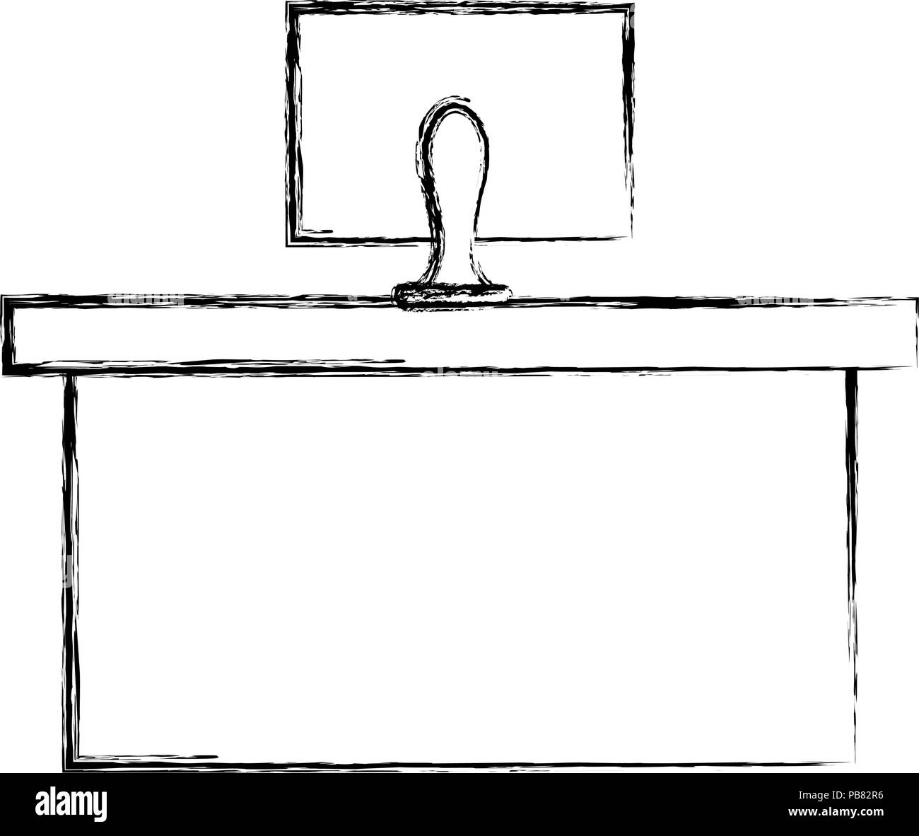 office desk with computer vector illustration design Stock Vector Image