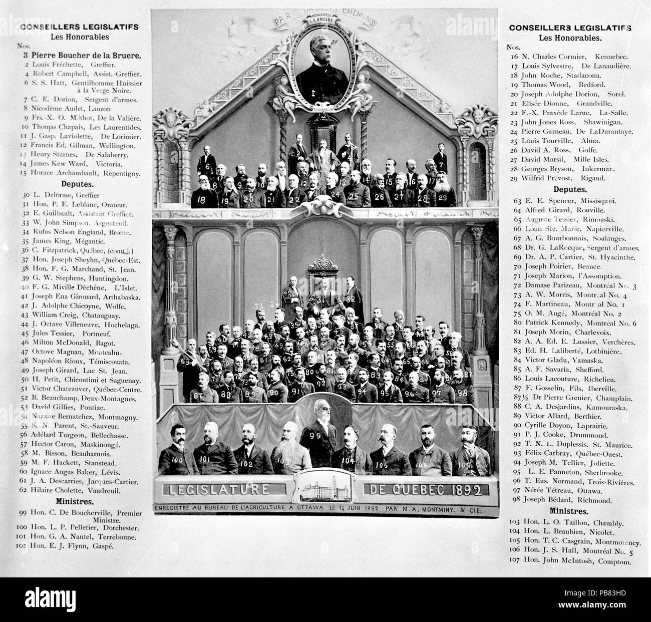 976 Législature de Québec 1892 avec noms Stock Photo Alamy