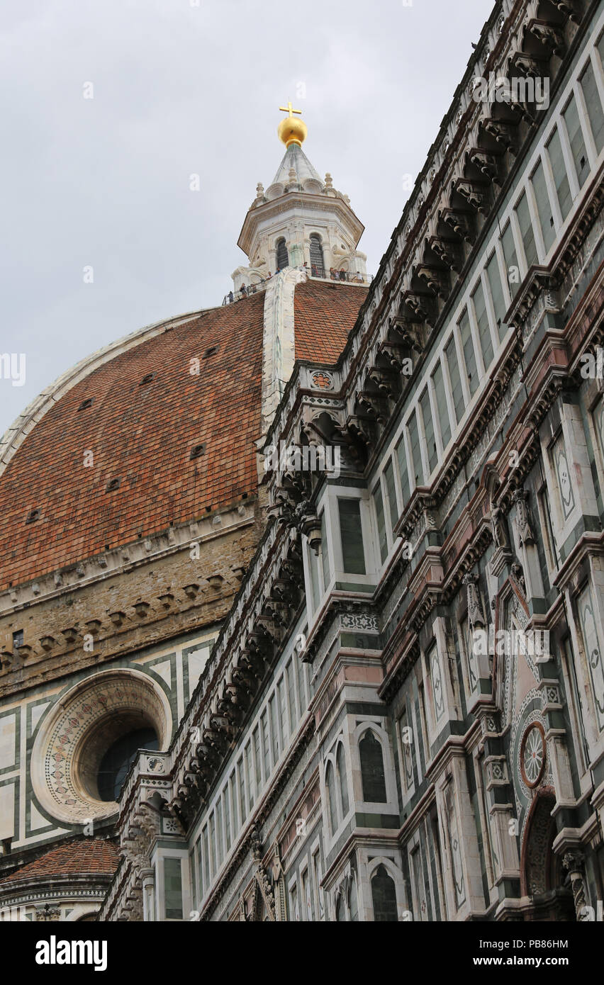 Cathedral of Florence in Italy and the Huge Dome designed by Italian ...