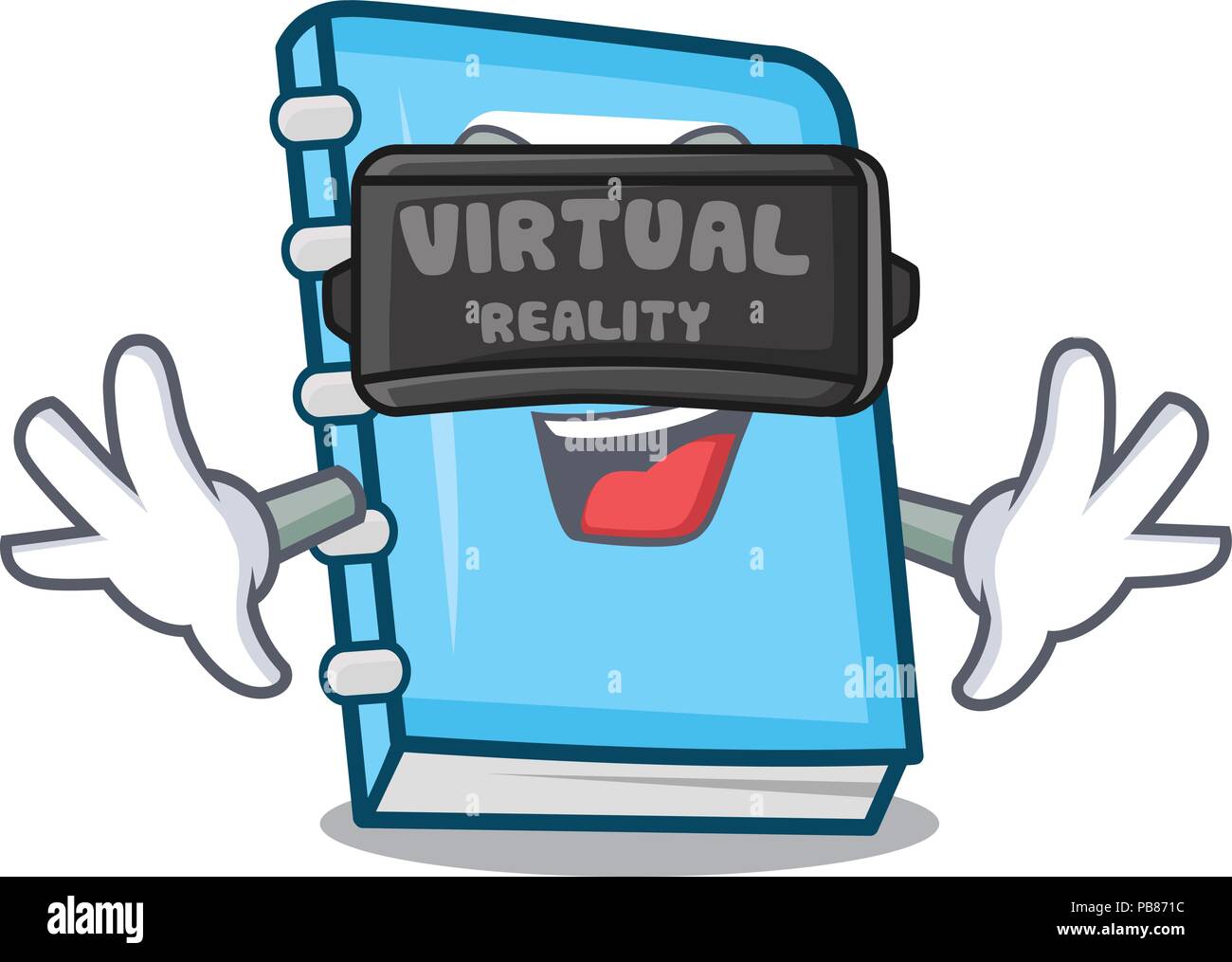 Virtual reality education mascot cartoon style Stock Vector