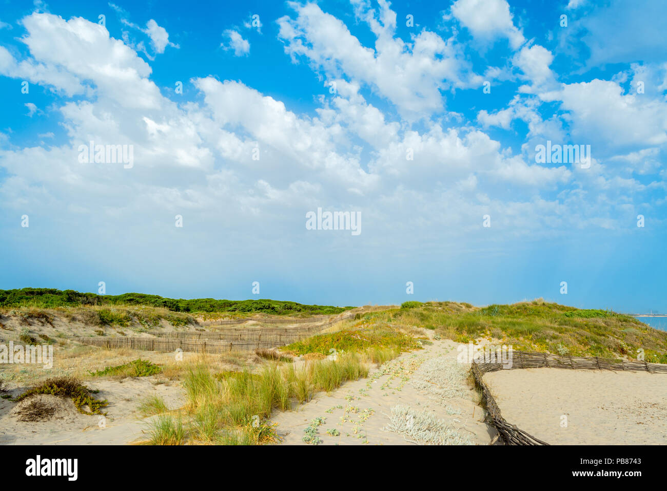 Landscape of beach under cloudy sky Stock Photo - Alamy