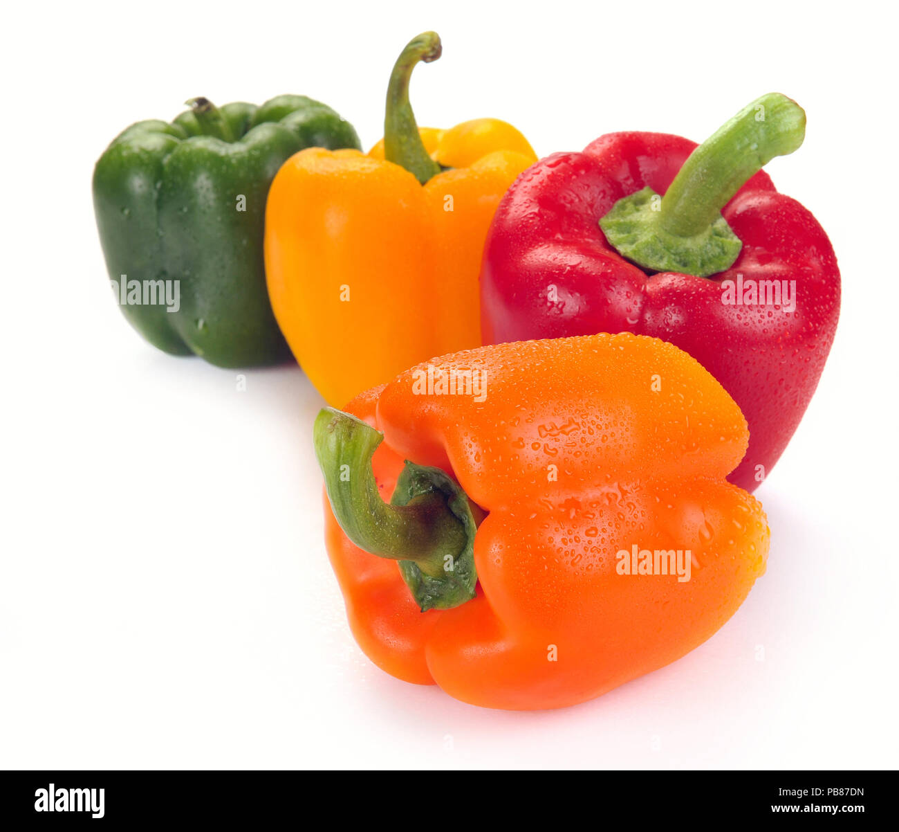 Multicoloured paprika with water drops Stock Photo Alamy