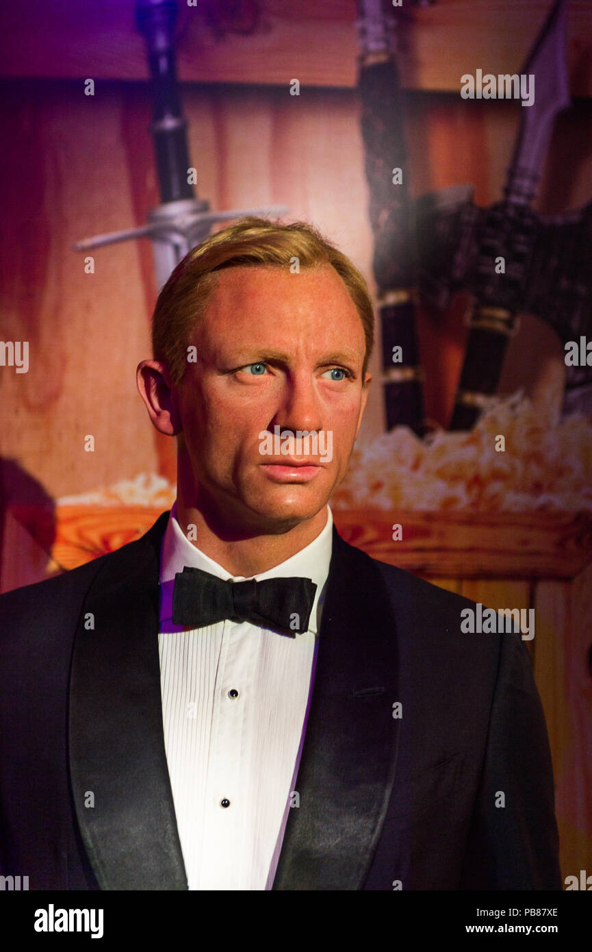 NEW YORK, USA - SEP 22, 2015: Daniel Craig in the Madame Tussaud wax ...