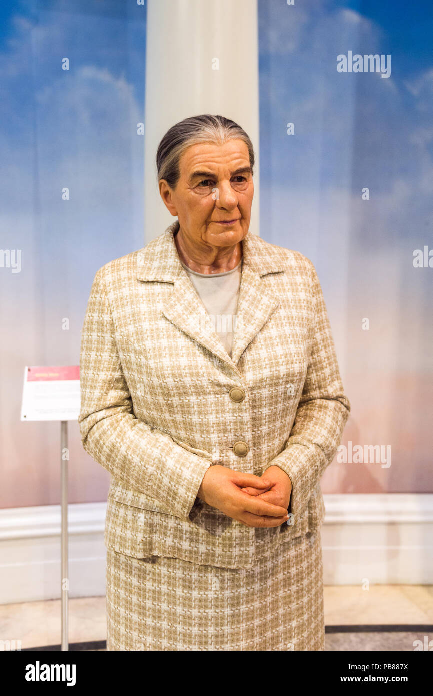 NEW YORK, USA - SEP 22, 2015: Golda Meir in Madame Tussaud  wax museum, TImes Square, New York City. Marie Tussaud was born as Marie Grosholtz in 1761 Stock Photo