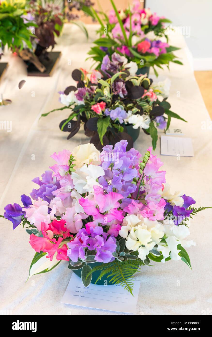 Sweet Pea flower arrangement Stock Photo Alamy