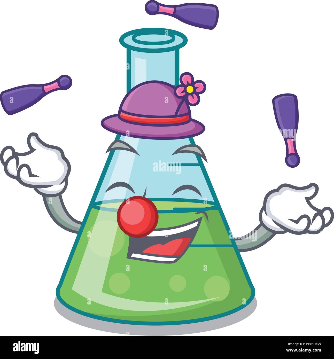Juggling science beaker mascot cartoon Stock Vector Image & Art Alamy