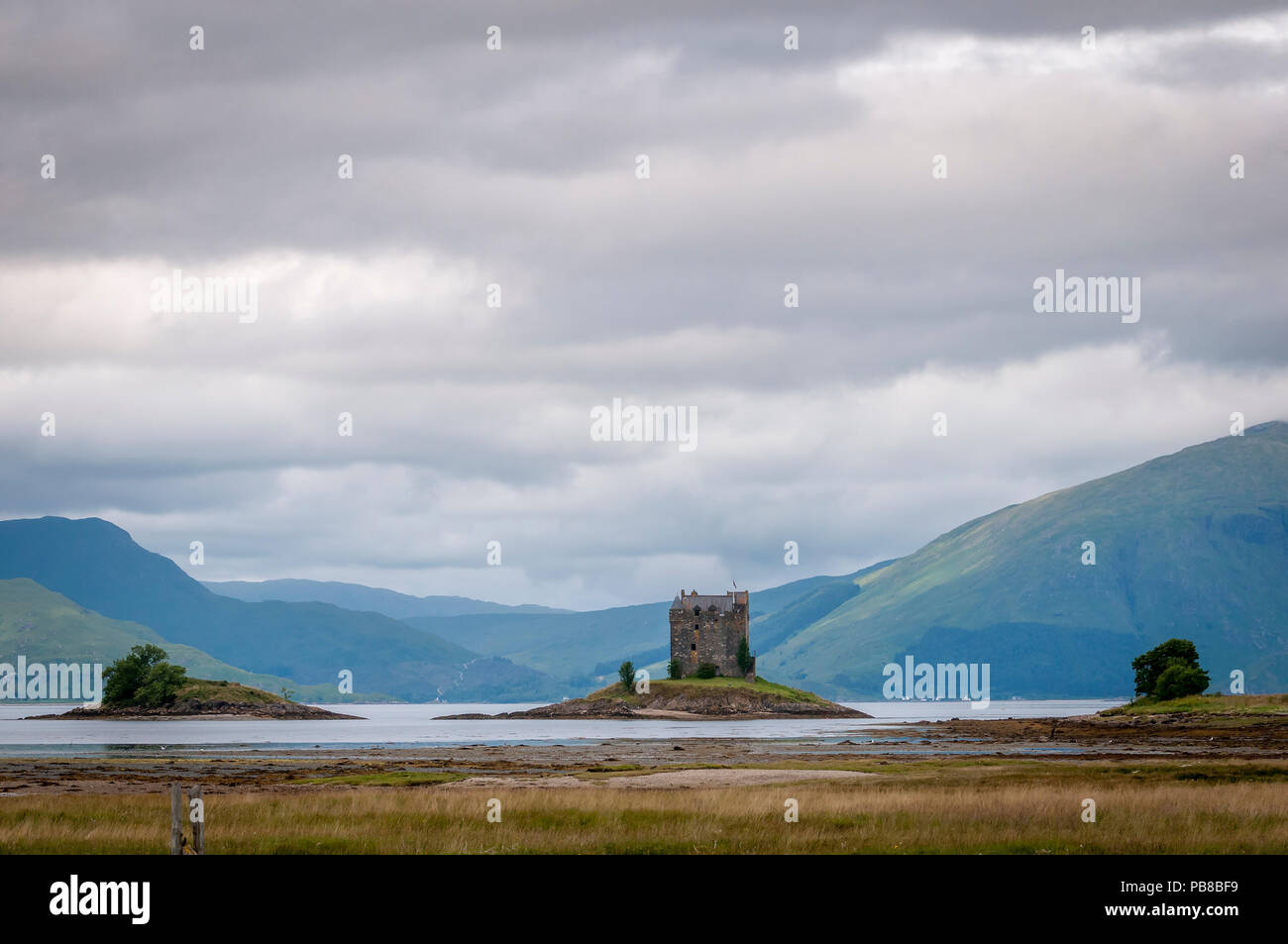 Port Appin Loch Linnhie. Argyll. Castle Stalker. Stock Photo