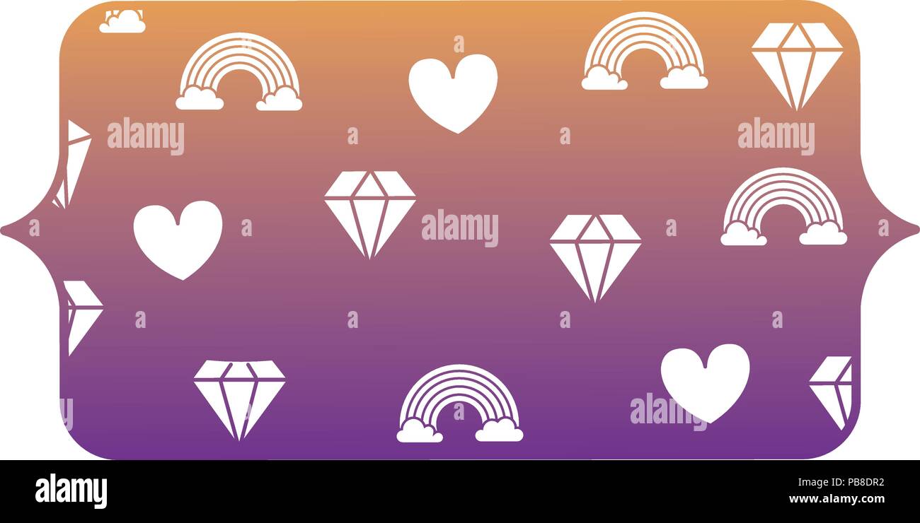 banner with rainbow and diamonds pattern over background, vector ...