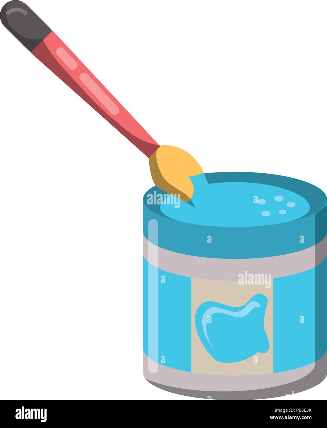 paint jar and brush icon over white background, vector illustration Stock Vector Image & Art Alamy
