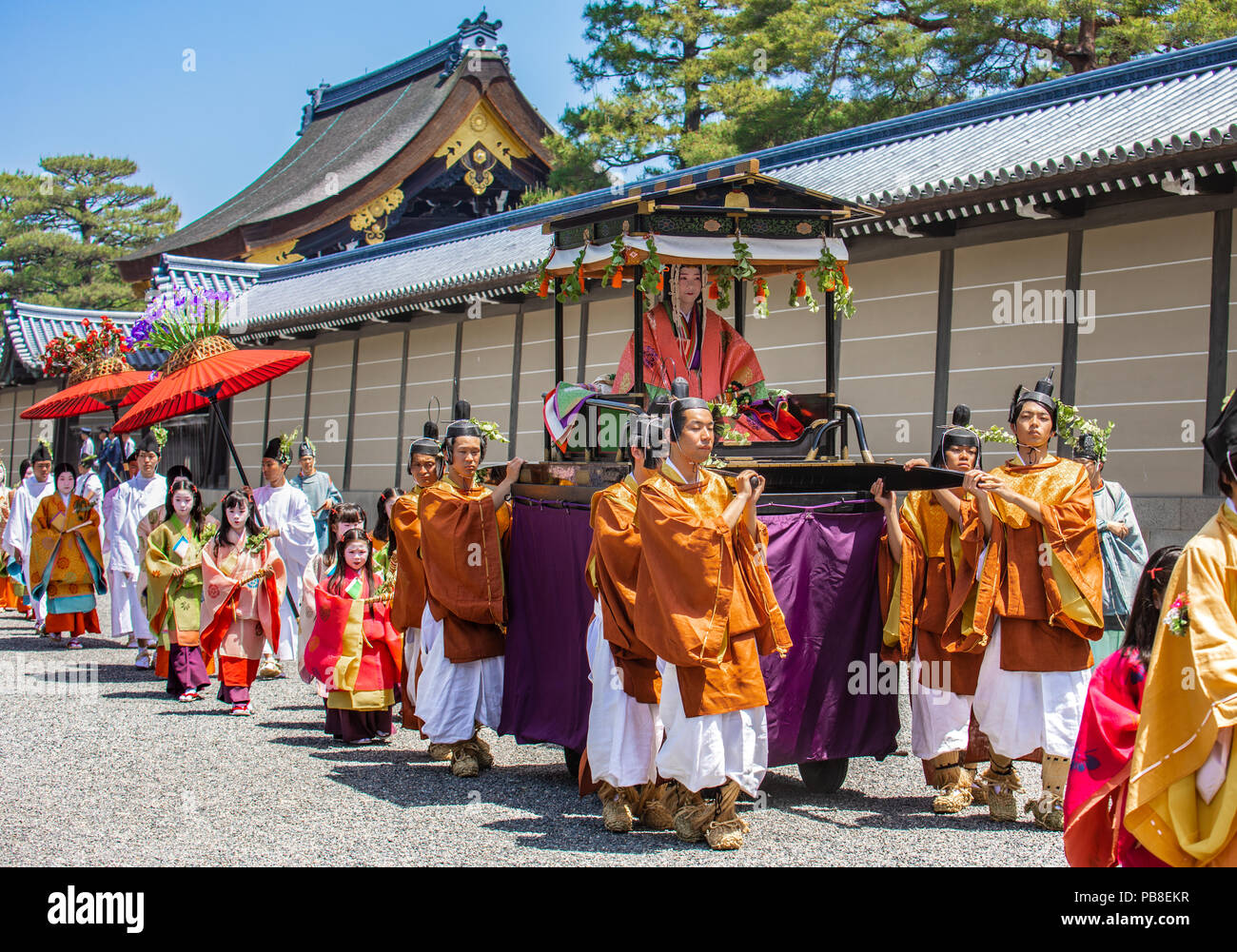 Japan, Kyoto City, Aoi Matsuri ,Festival, Ladies of the Court Parading Stock Photo