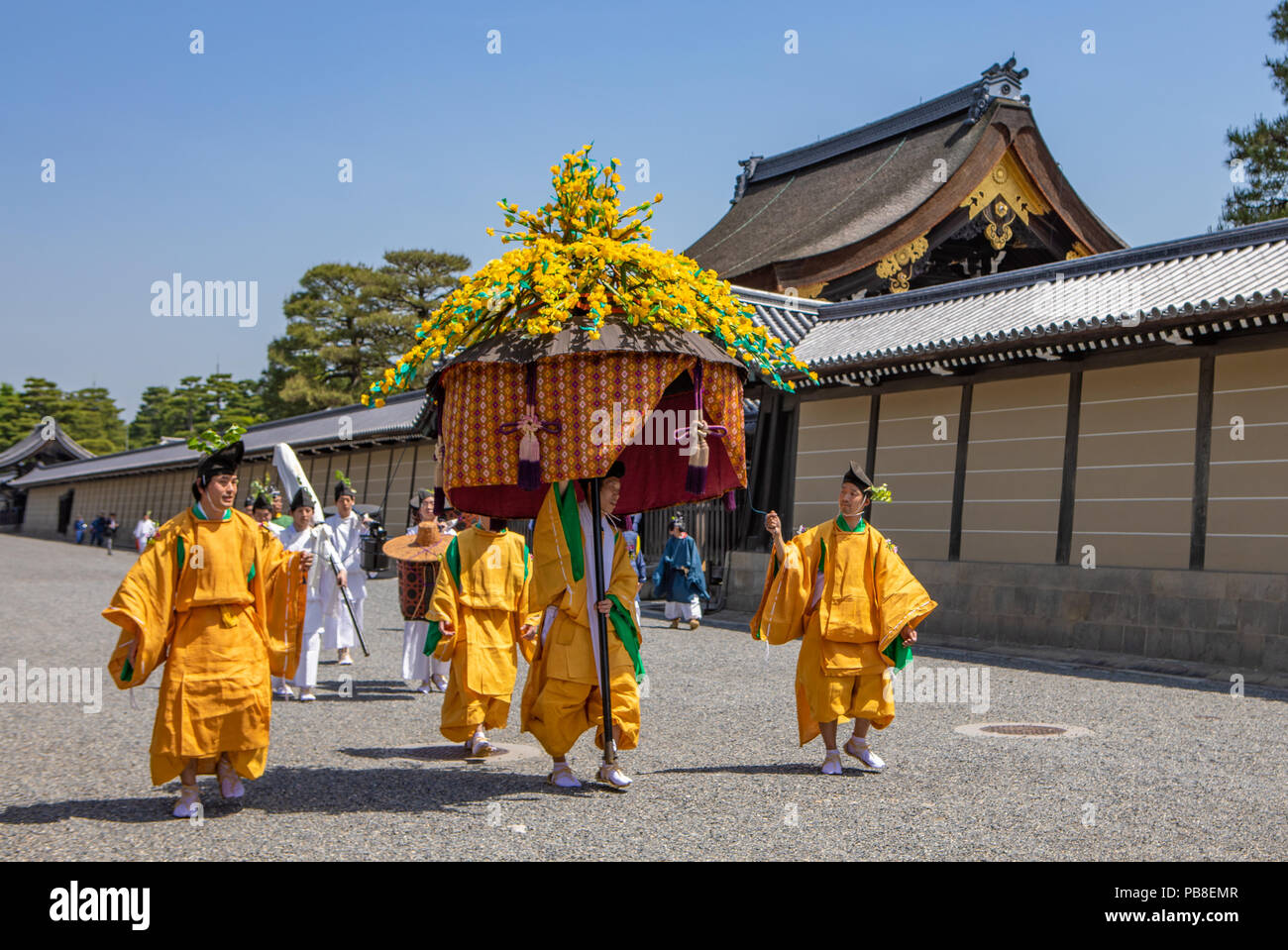 Japan, Kyoto City, Aoi Matsuri ,Festival, men of the court Stock Photo