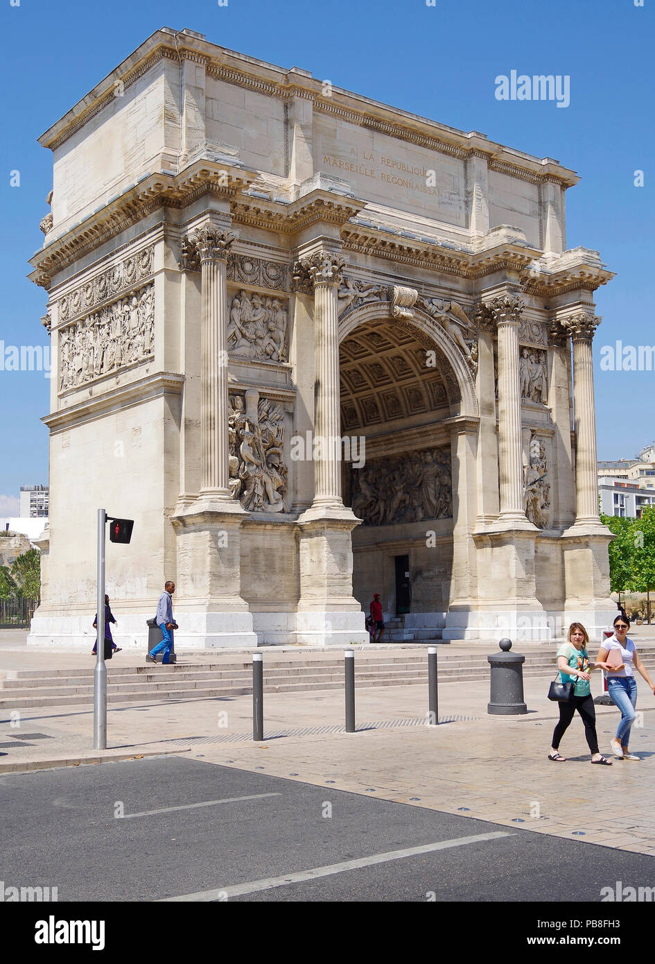 Marseille, France, Triumphal arch, Known as the Porte Royale & the Porte  d'Aix, commemorating French military victories Stock Photo - Alamy