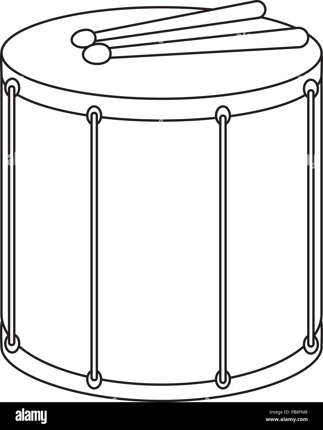 drum instrument icon over white background, vector illustration Stock ...